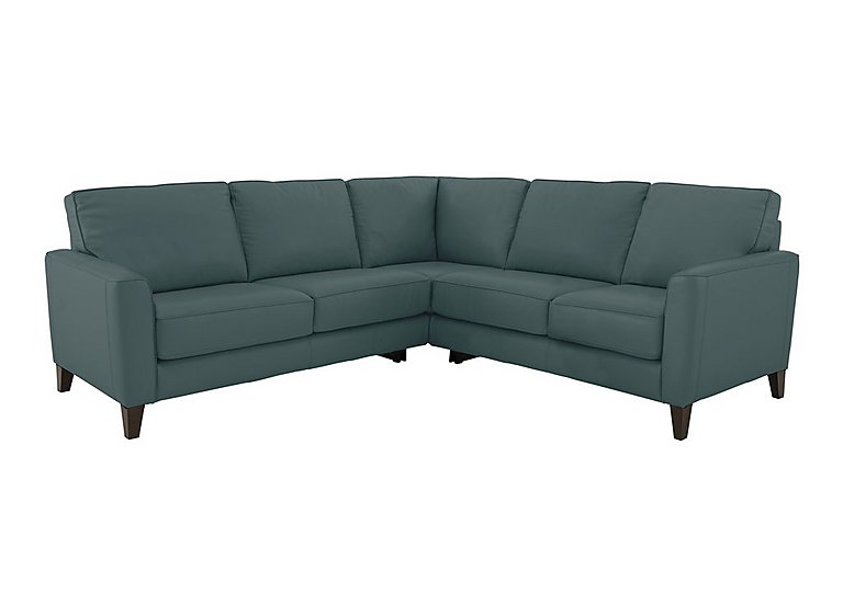 Brondby Large BV Leather Corner Sofa - BV Lake Green