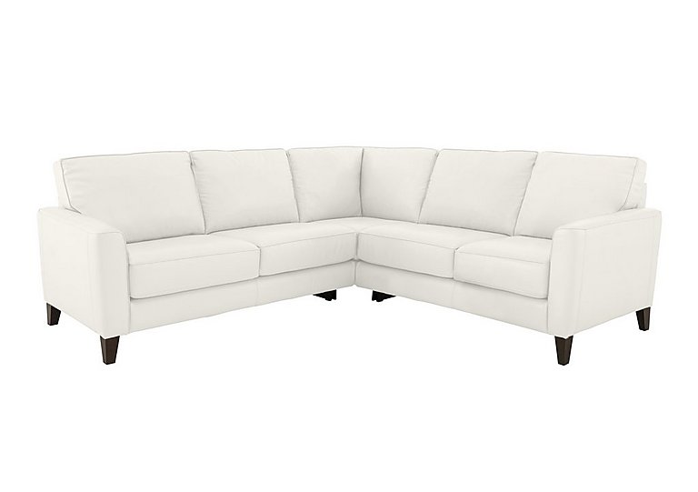 Brondby Large BV Leather Corner Sofa - BV Star White
