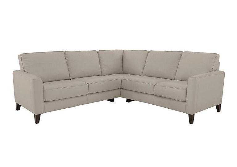 Brondby Large BV Leather Corner Sofa - Silver Grey