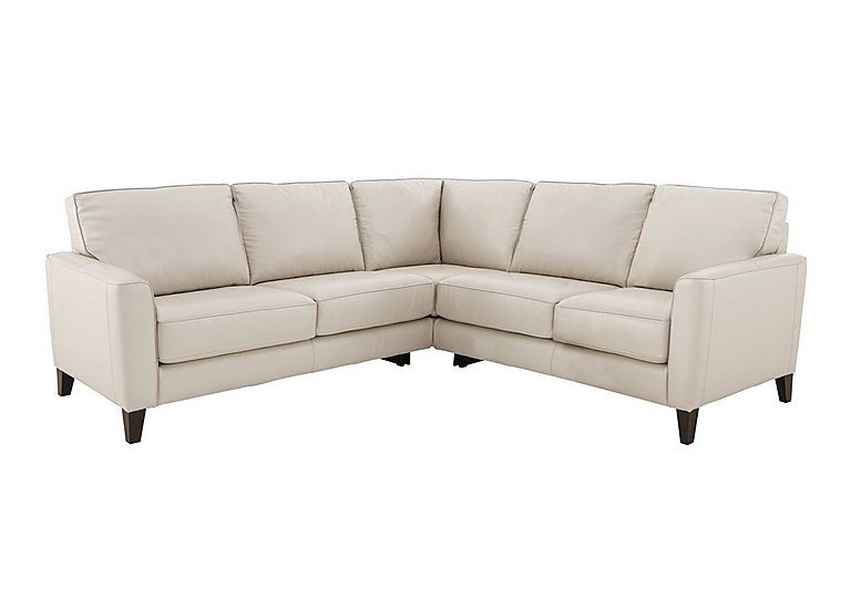 Brondby Large BV Leather Corner Sofa - Frost