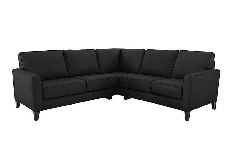 Brondby Large NC Leather Corner Sofa - Black