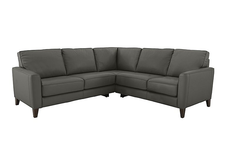 Brondby Large NC Leather Corner Sofa - Charcoal Grey