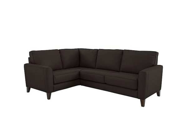 Brondby Small BV NC Leather Left Hand Facing Corner Sofa  Dark Chocolate | Bed Sava