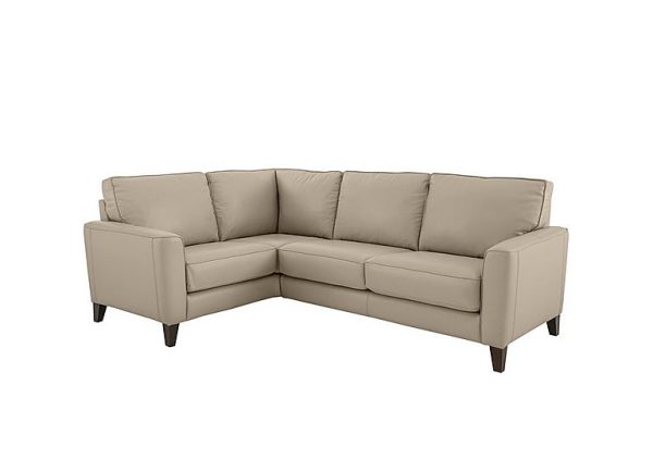 Brondby Small BV NC Leather Left Hand Facing Corner Sofa  Dapple Grey | Bed Sava