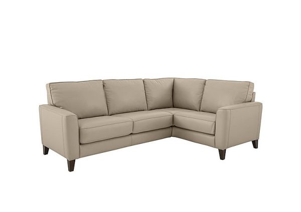 Brondby Small BV NC Leather Right Hand Facing Corner Sofa  Dapple Grey | Bed Sava