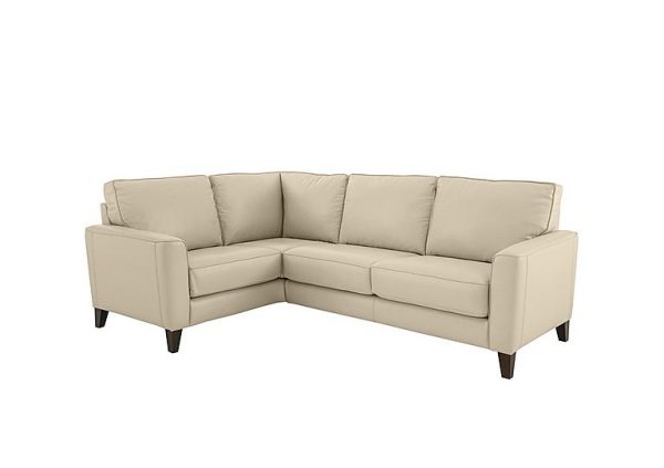 Brondby Small BV NC Leather Left Hand Facing Corner Sofa  BV Bisque | Bed Sava