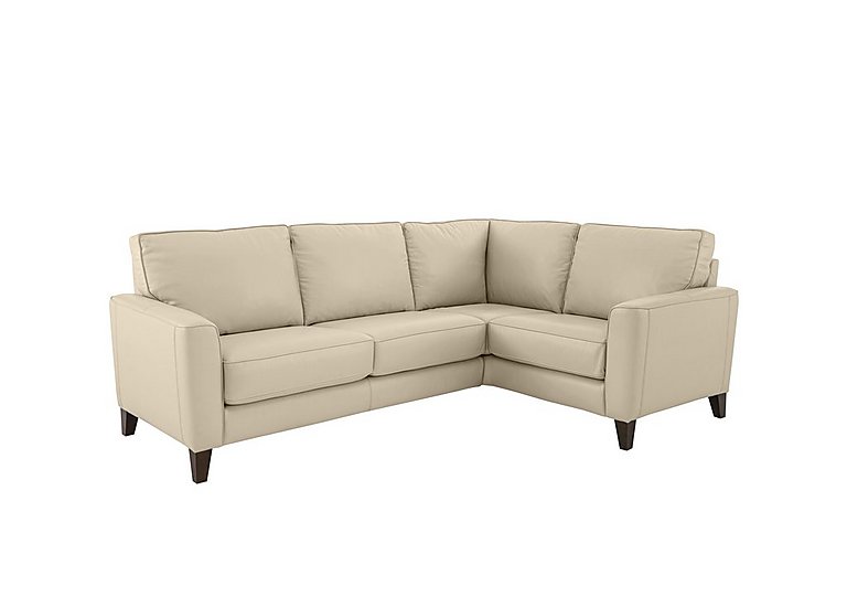 Brondby Small BV NC Leather Right Hand Facing Corner Sofa - BV Bisque