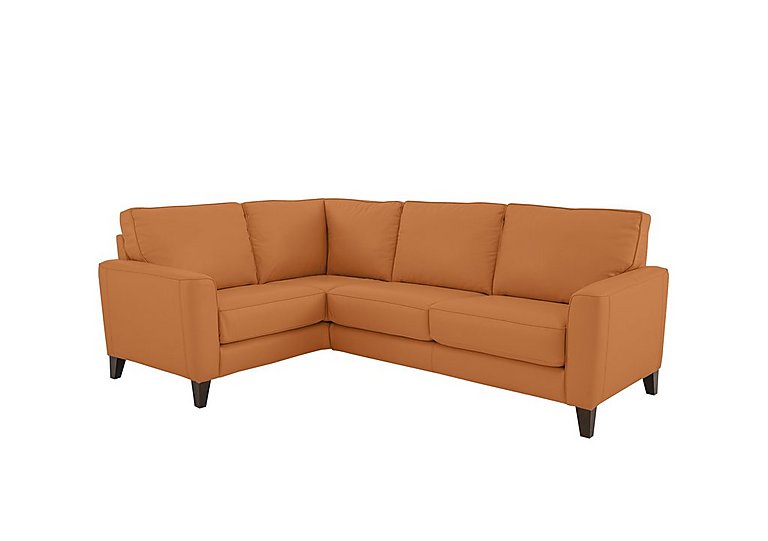 Brondby Small BV NC Leather Left Hand Facing Corner Sofa - BV Honey Yellow