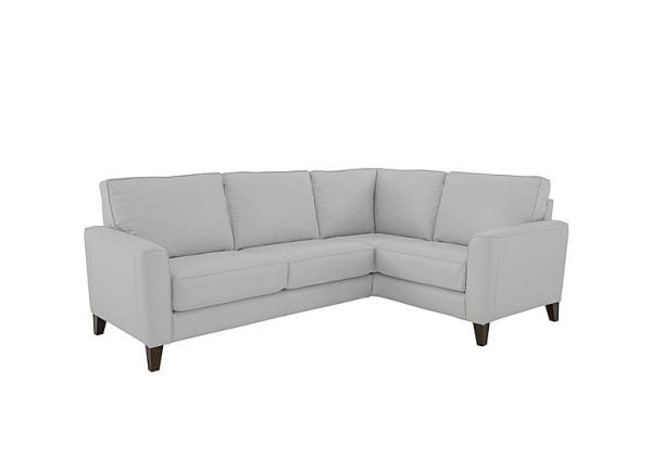 Brondby Small NC Leather Right Hand Facing Corner Sofa  Grey | Bed Sava