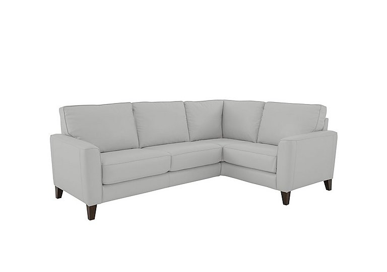Brondby Small NC Leather Right Hand Facing Corner Sofa - Grey