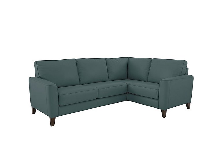 Brondby Small NC Leather Right Hand Facing Corner Sofa - NC Lake Green