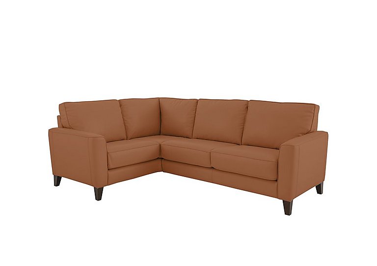 Brondby Small NC Leather Left Hand Facing Corner Sofa - Pecan Brown