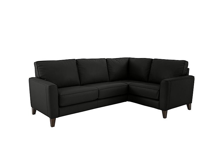 Brondby Small NC Leather Right Hand Facing Corner Sofa - Black