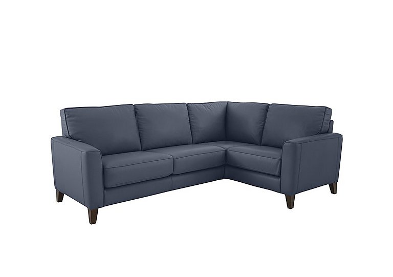 Brondby Small NC Leather Right Hand Facing Corner Sofa - NC Ocean Blue