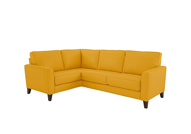 Brondby Small NC Leather Left Hand Facing Corner Sofa - Sunflower