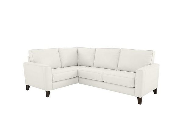 Brondby Small NC Leather Left Hand Facing Corner Sofa  NC Star White | Bed Sava