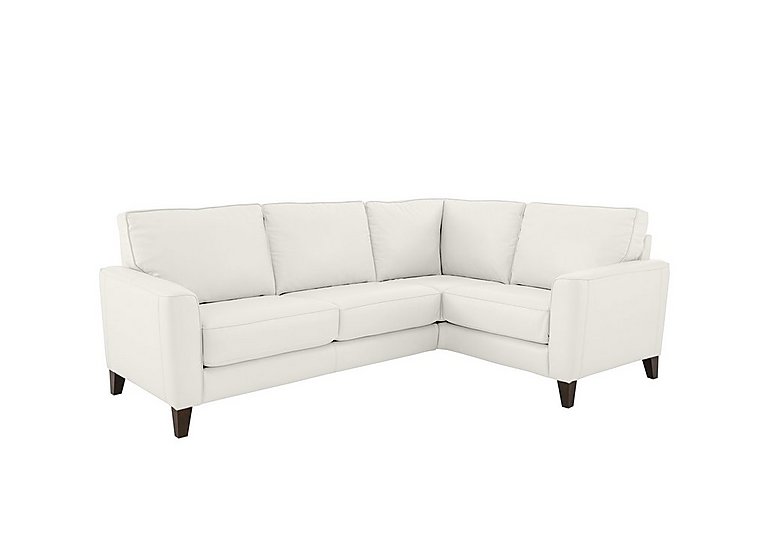 Brondby Small NC Leather Right Hand Facing Corner Sofa - NC Star White