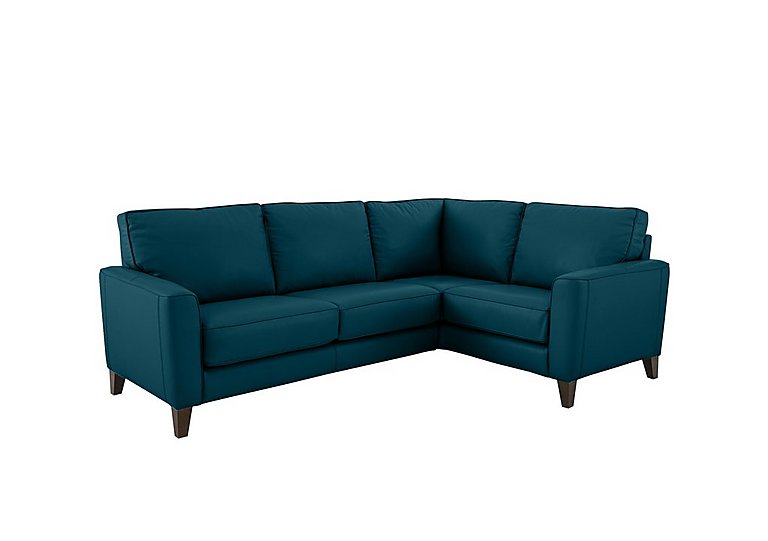 Brondby Small NC Leather Right Hand Facing Corner Sofa - Carribean Sea