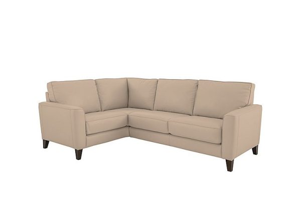 Brondby Small NC Leather Left Hand Facing Corner Sofa  NC Pebble | Bed Sava