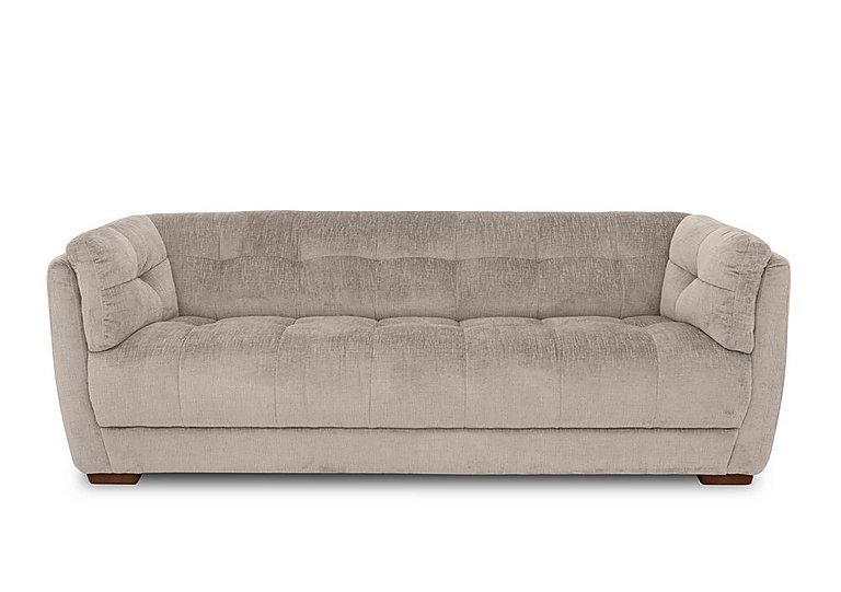At The Helm - Cartier Fabric 4 Seater Sofa - Bailey Brown with Walnut Feet