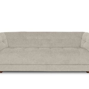 At The Helm  Cartier Fabric 4 Seater Sofa  Barley with Walnut Feet | Bed Sava