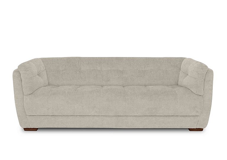 At The Helm - Cartier Fabric 4 Seater Sofa - Barley with Walnut Feet