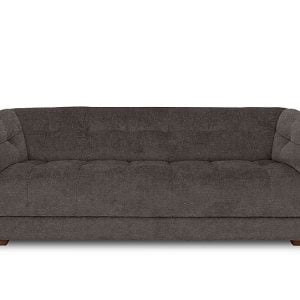 At The Helm  Cartier Fabric 4 Seater Sofa  Brindle with Walnut Feet | Bed Sava