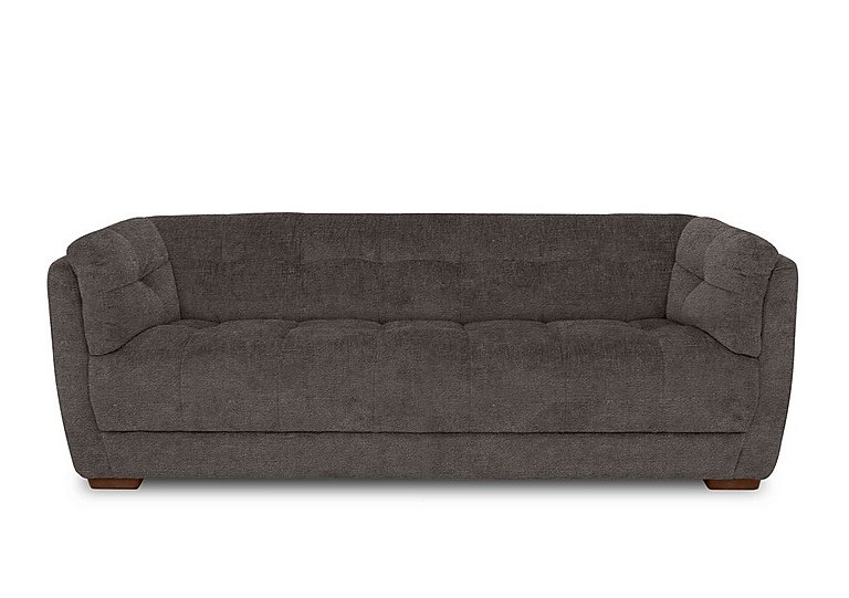 At The Helm  Cartier Fabric 4 Seater Sofa  Brindle with Walnut Feet | Bed Sava