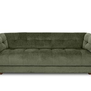 At The Helm  Cartier Fabric 4 Seater Sofa  Hunter Green with Walnut Feet | Bed Sava