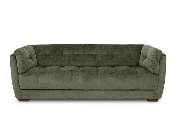 At The Helm  Cartier Fabric 4 Seater Sofa  Hunter Green with Walnut Feet | Bed Sava