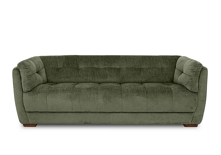 At The Helm  Cartier Fabric 4 Seater Sofa  Hunter Green with Walnut Feet | Bed Sava