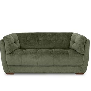 At The Helm  Cartier Fabric 2 Seater Sofa  Hunter Green with Walnut Feet | Bed Sava