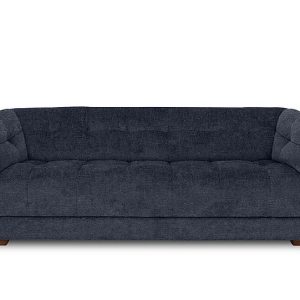 At The Helm  Cartier Fabric 4 Seater Sofa  Midnight with Walnut Feet | Bed Sava