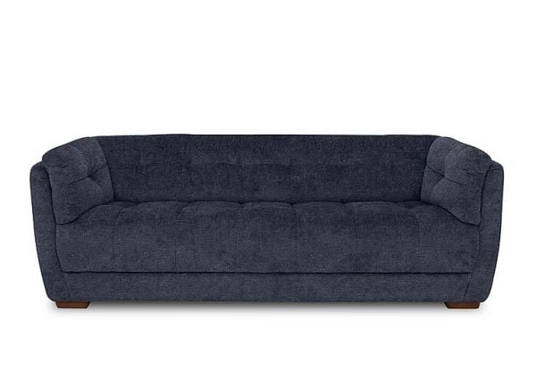 At The Helm  Cartier Fabric 4 Seater Sofa  Midnight with Walnut Feet | Bed Sava