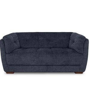 At The Helm  Cartier Fabric 2 Seater Sofa  Midnight with Walnut Feet | Bed Sava