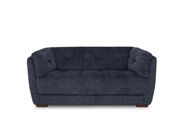 At The Helm  Cartier Fabric 2 Seater Sofa  Midnight with Walnut Feet | Bed Sava