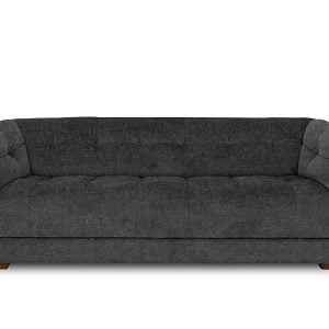 At The Helm  Cartier Fabric 4 Seater Sofa  Moonstone with Walnut Feet | Bed Sava