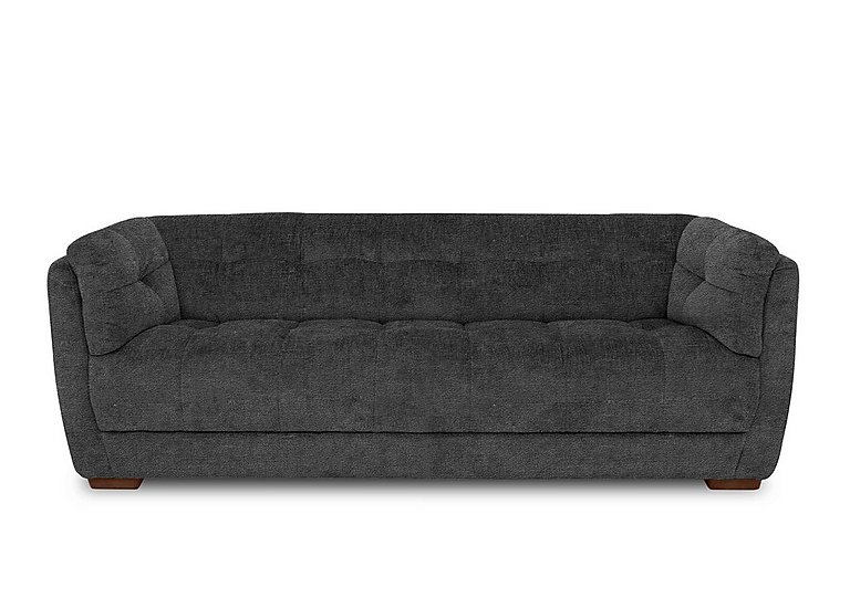 At The Helm  Cartier Fabric 4 Seater Sofa  Moonstone with Walnut Feet | Bed Sava