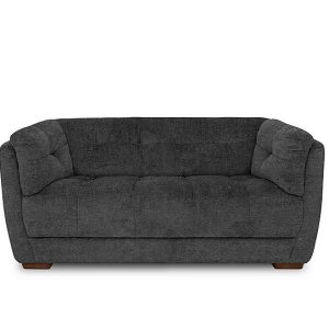At The Helm  Cartier Fabric 2 Seater Sofa  Moonstone with Walnut Feet | Bed Sava