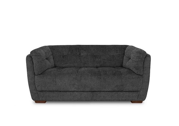 At The Helm  Cartier Fabric 2 Seater Sofa  Moonstone with Walnut Feet | Bed Sava
