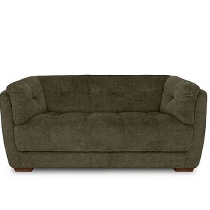 At The Helm  Cartier Fabric 2 Seater Sofa  Pine with Walnut Feet | Bed Sava
