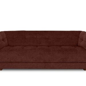 At The Helm  Cartier Fabric 4 Seater Sofa  Tawny with Walnut Feet | Bed Sava