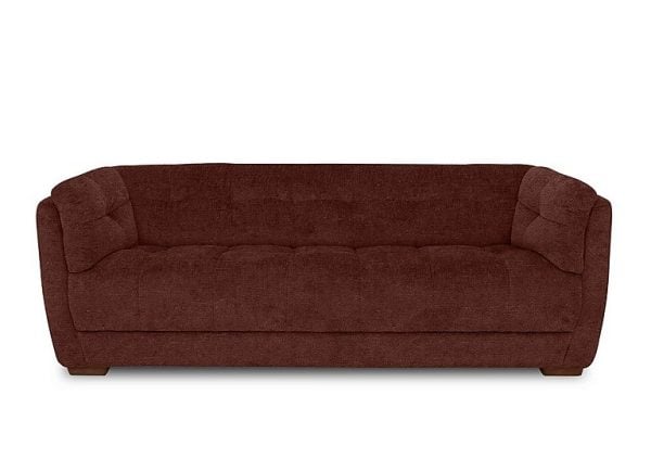 At The Helm  Cartier Fabric 4 Seater Sofa  Tawny with Walnut Feet | Bed Sava