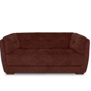 At The Helm  Cartier Fabric 2 Seater Sofa  Tawny with Walnut Feet | Bed Sava