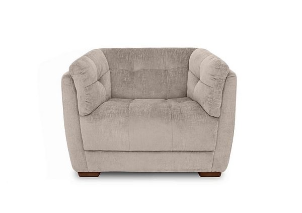 At The Helm  Cartier Fabric Snuggler Chair  Bailey Brown with Walnut Feet | Bed Sava