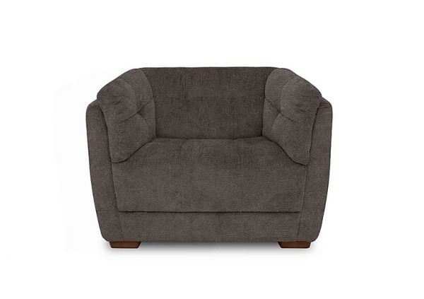At The Helm  Cartier Fabric Snuggler Chair  Brindle with Walnut Feet | Bed Sava