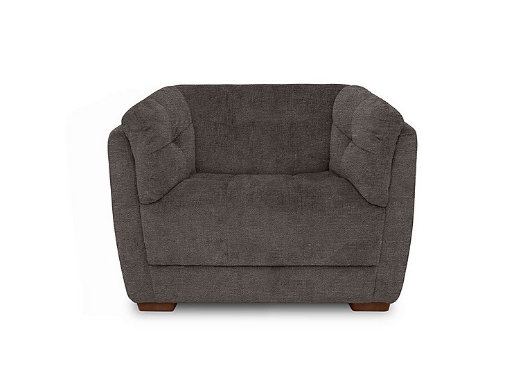 At The Helm - Cartier Fabric Snuggler Chair - Brindle with Walnut Feet