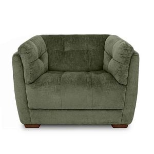 At The Helm  Cartier Fabric Snuggler Chair  Hunter Green with Walnut Feet | Bed Sava