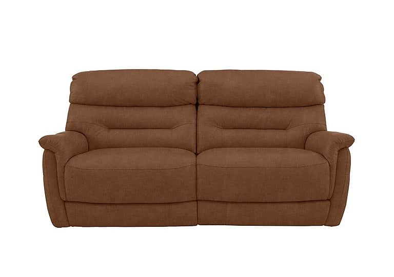 Chicago 3 Seater Fabric Battery Recliner Sofa - Hazelnut
