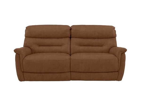 Chicago 3 Seater Fabric Power Recliner Sofa  Hazelnut | Bed Sava